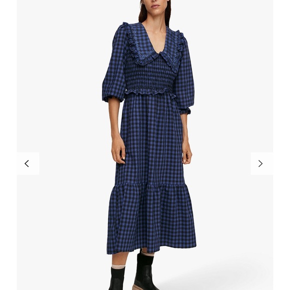 Mango Reserve Babydoll Collar Gingham
Dress, Medium Blue - Picture 4 of 7